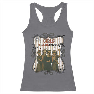 Halloween Feminist Racerback Tank Top Girls Will Be Ghouls Women Empowerment TS12 Charcoal Print Your Wear