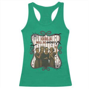 Halloween Feminist Racerback Tank Top Girls Will Be Ghouls Women Empowerment TS12 Irish Green Print Your Wear