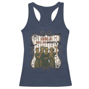 Halloween Feminist Racerback Tank Top Girls Will Be Ghouls Women Empowerment TS12 Navy Print Your Wear