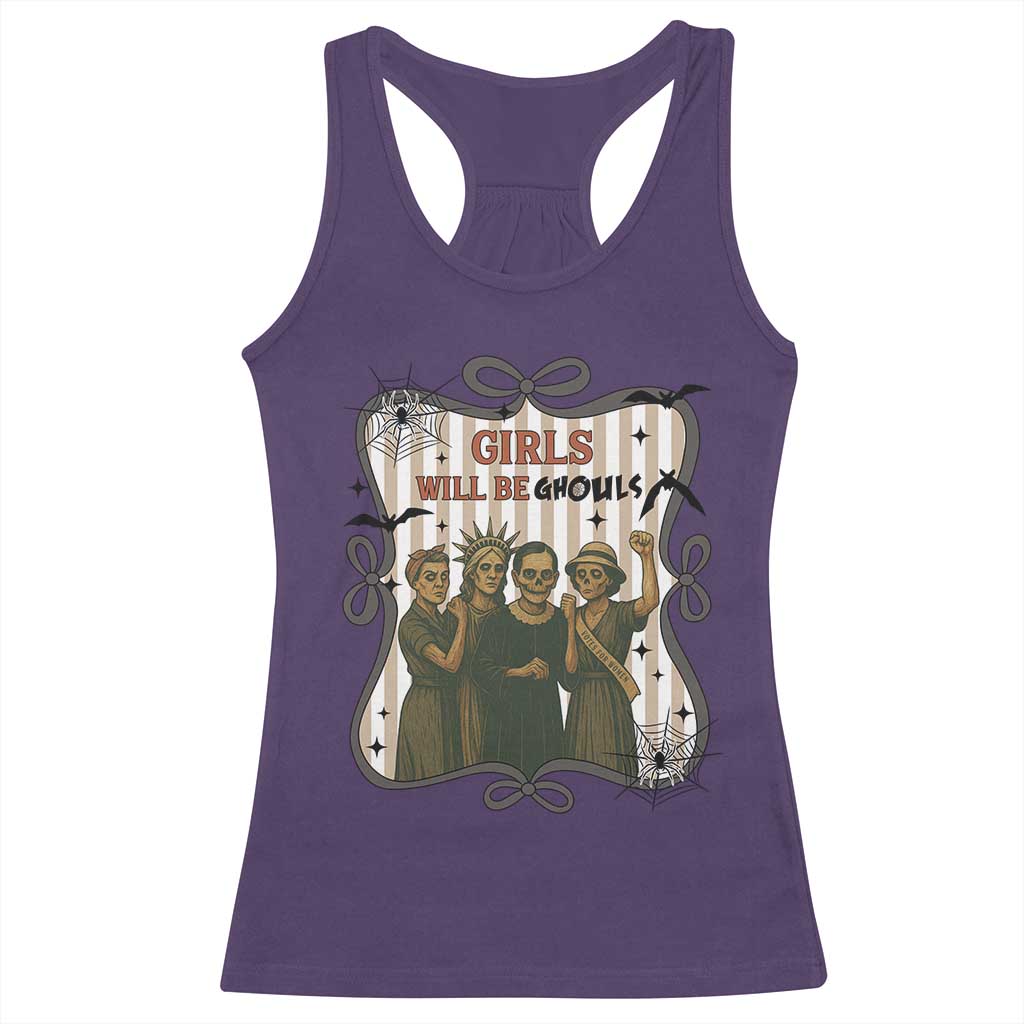 Halloween Feminist Racerback Tank Top Girls Will Be Ghouls Women Empowerment TS12 Purple Print Your Wear