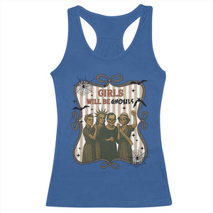 Halloween Feminist Racerback Tank Top Girls Will Be Ghouls Women Empowerment TS12 Royal Blue Print Your Wear