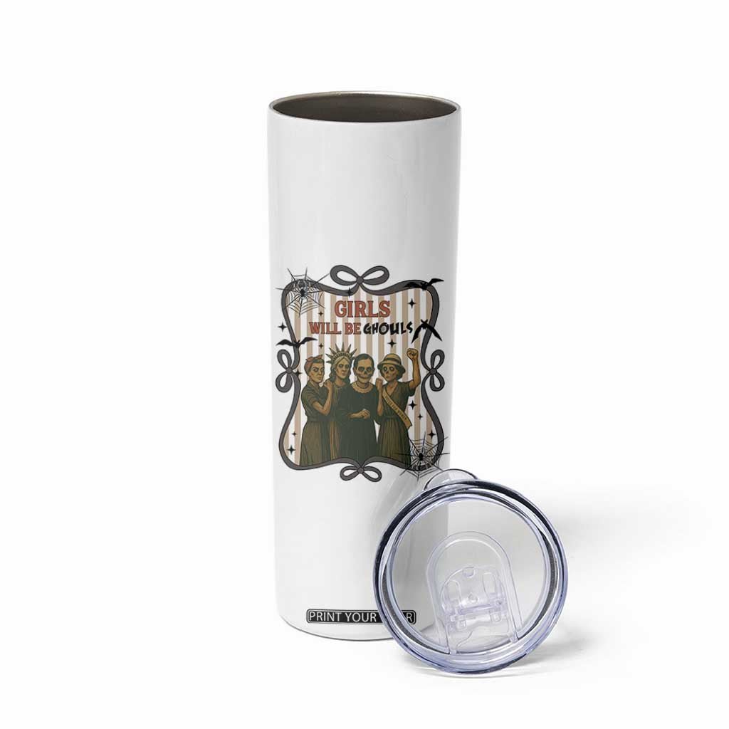 Halloween Feminist Skinny Tumbler Girls Will Be Ghouls Women Empowerment TS12 Print Your Wear