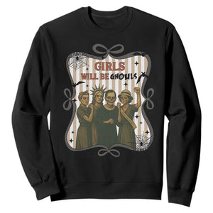 Halloween Feminist Sweatshirt Girls Will Be Ghouls Women Empowerment TS12 Black Print Your Wear