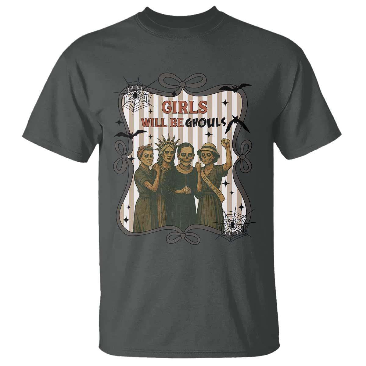Halloween Feminist T Shirt Girls Will Be Ghouls Women Empowerment TS12 Dark Heather Print Your Wear