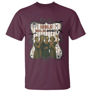 Halloween Feminist T Shirt Girls Will Be Ghouls Women Empowerment TS12 Maroon Print Your Wear