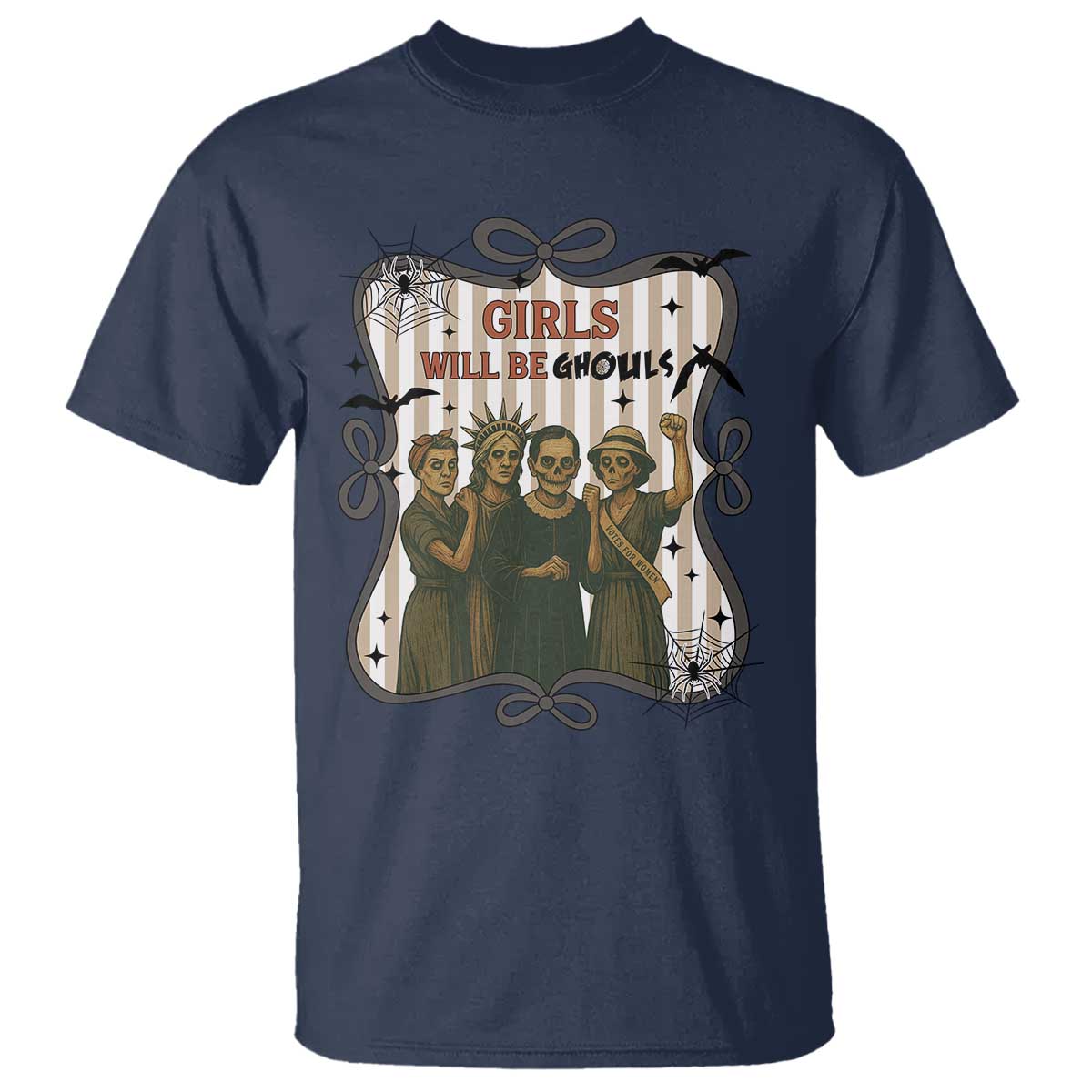 Halloween Feminist T Shirt Girls Will Be Ghouls Women Empowerment TS12 Navy Print Your Wear