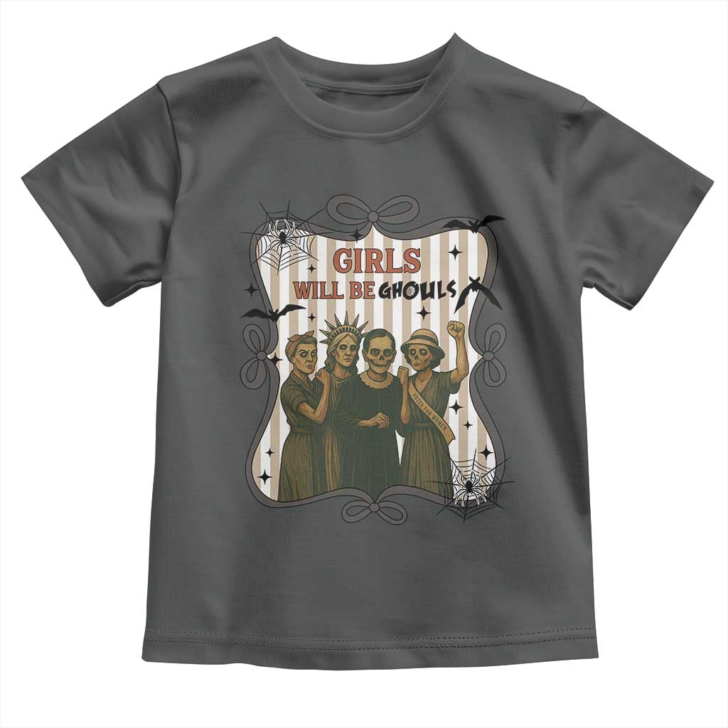Halloween Feminist Toddler T Shirt Girls Will Be Ghouls Women Empowerment TS12 Dark Heather Print Your Wear