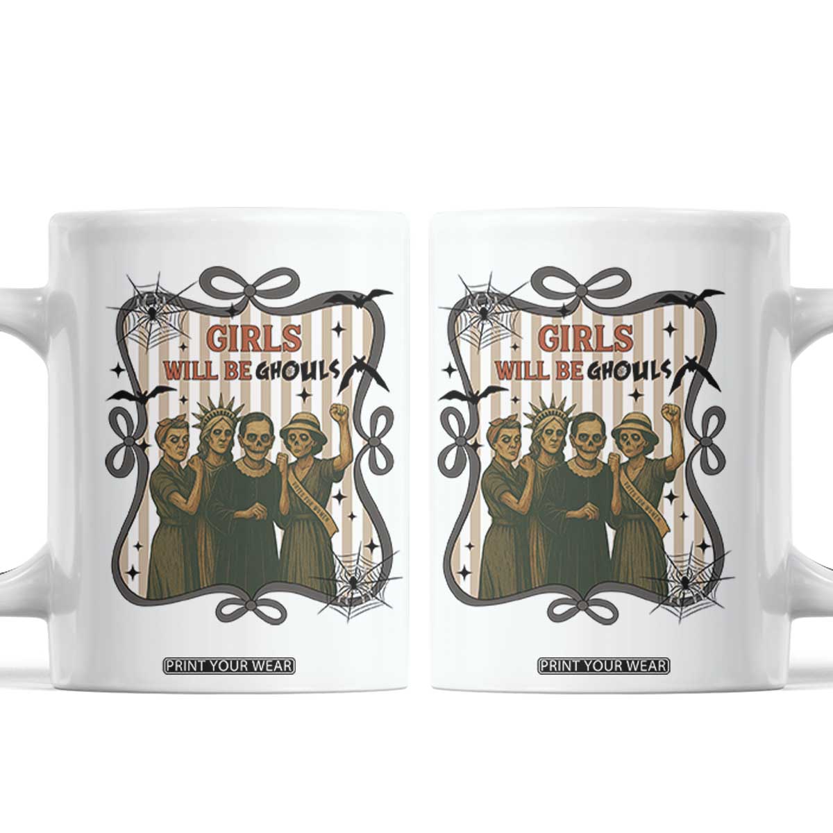 Halloween Feminist Coffee Mug Girls Will Be Ghouls Women Empowerment TS12 White Print Your Wear