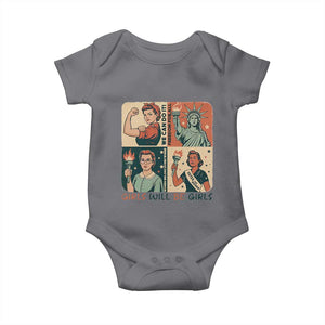 Girls Will Be Girls Baby Onesie Patriotic Feminist USA Women TS12 Charcoal Print Your Wear
