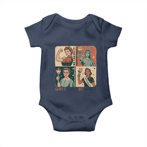 Girls Will Be Girls Baby Onesie Patriotic Feminist USA Women TS12 Navy Print Your Wear