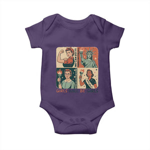 Girls Will Be Girls Baby Onesie Patriotic Feminist USA Women TS12 Purple Print Your Wear