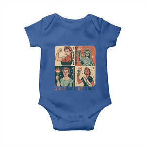 Girls Will Be Girls Baby Onesie Patriotic Feminist USA Women TS12 Royal Blue Print Your Wear