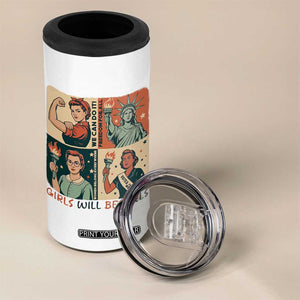 Girls Will Be Girls 4 in 1 Can Cooler Tumbler Patriotic Feminist USA Women TS12 Print Your Wear