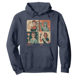 Girls Will Be Girls Hoodie Patriotic Feminist USA Women TS12 Navy Print Your Wear