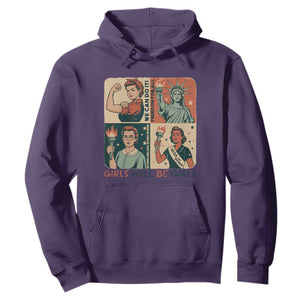 Girls Will Be Girls Hoodie Patriotic Feminist USA Women TS12 Purple Print Your Wear