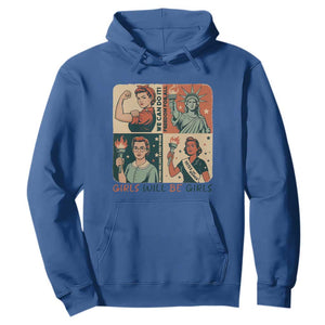 Girls Will Be Girls Hoodie Patriotic Feminist USA Women TS12 Royal Blue Print Your Wear