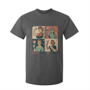 Girls Will Be Girls T Shirt For Kid Patriotic Feminist USA Women TS12 Dark Heather Print Your Wear