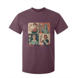 Girls Will Be Girls T Shirt For Kid Patriotic Feminist USA Women TS12 Maroon Print Your Wear