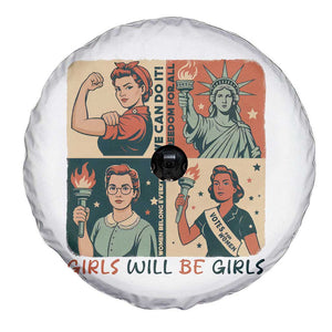 Girls Will Be Girls Spare Tire Cover Patriotic Feminist USA Women TS12 Print Your Wear