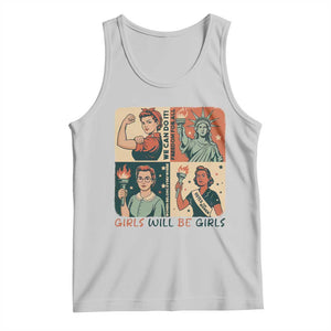 Girls Will Be Girls Tank Top Patriotic Feminist USA Women TS12 Ash Print Your Wear