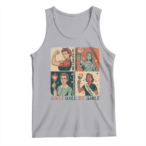 Girls Will Be Girls Tank Top Patriotic Feminist USA Women TS12 Athletic Heather Print Your Wear