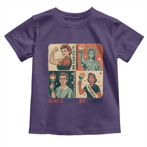 Girls Will Be Girls Toddler T Shirt Patriotic Feminist USA Women TS12 Purple Print Your Wear