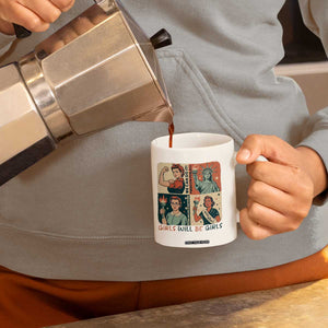 Girls Will Be Girls Coffee Mug Patriotic Feminist USA Women TS12 Print Your Wear