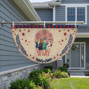 Girls Will Be Girls Patriotic Fan Flag Funny Feathered Feminists Ducks