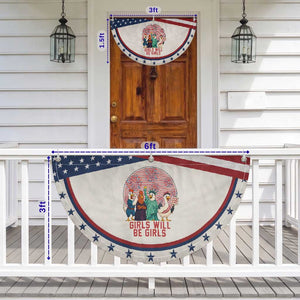 Girls Will Be Girls Patriotic Fan Flag Funny Feathered Feminists Ducks