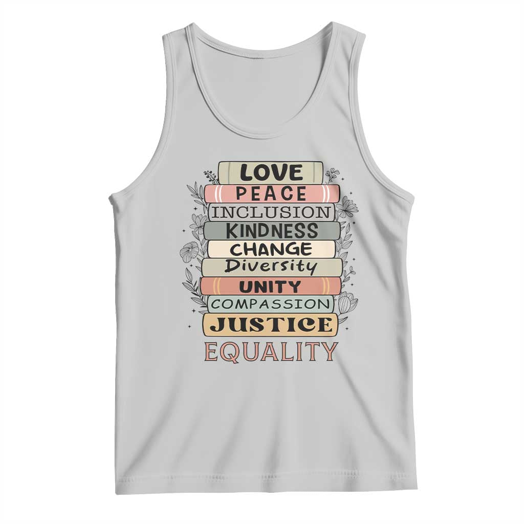 Human Rights Bookish Tank Top Kindness Peace Equality Flower For Women TS12 Ash Print Your Wear