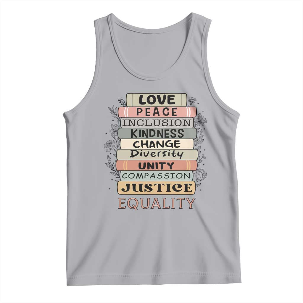 Human Rights Bookish Tank Top Kindness Peace Equality Flower For Women TS12 Athletic Heather Print Your Wear