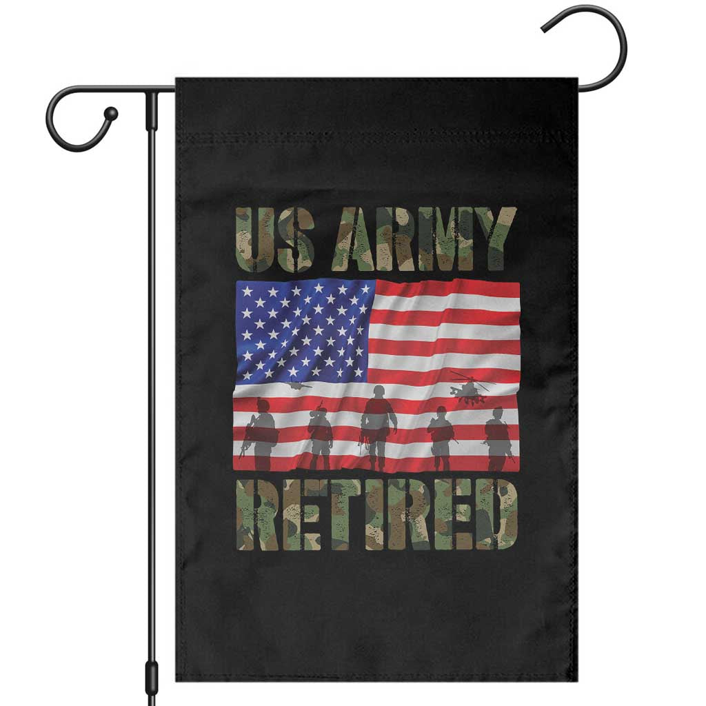 Retired Veteran Garden Flag American Flag US Army Patriotic USA Pride TS12 Black Print Your Wear