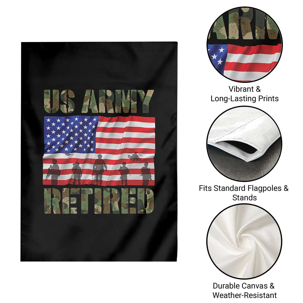 Retired Veteran Garden Flag American Flag US Army Patriotic USA Pride TS12 Print Your Wear