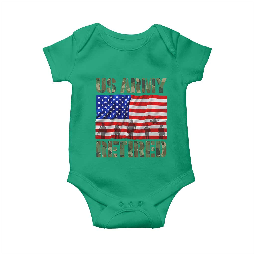 Retired Veteran Baby Onesie American Flag US Army Patriotic USA Pride TS12 Irish Green Print Your Wear