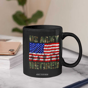 Retired Veteran Coffee Mug American Flag US Army Patriotic USA Pride TS12 Print Your Wear