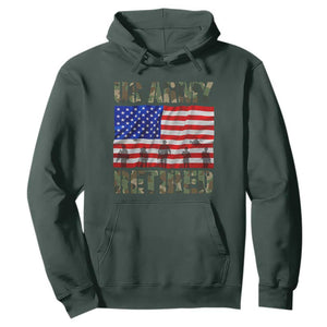 Retired Veteran Hoodie American Flag US Army Patriotic USA Pride TS12 Dark Forest Green Print Your Wear