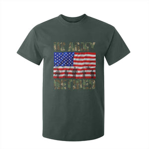 Retired Veteran T Shirt For Kid American Flag US Army Patriotic USA Pride TS12 Dark Forest Green Print Your Wear