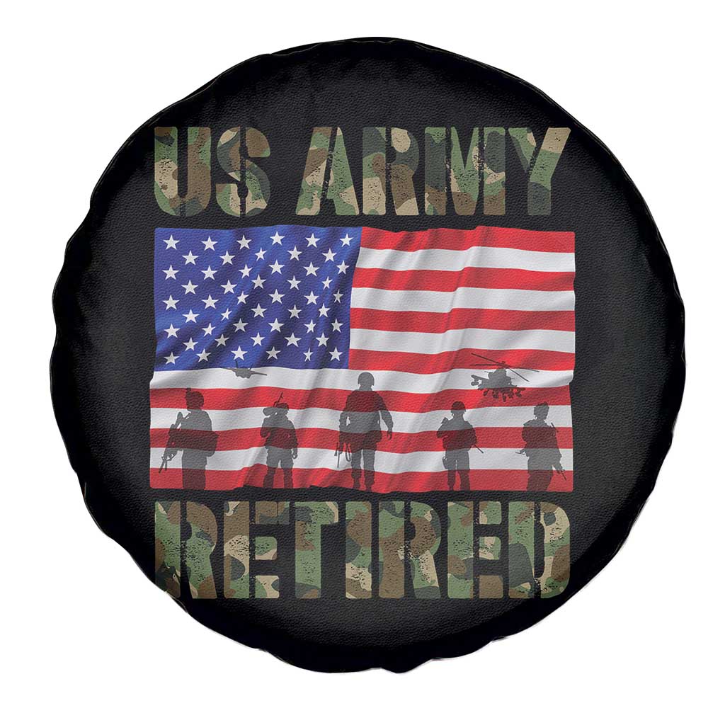 Retired Veteran Spare Tire Cover American Flag US Army Patriotic USA Pride TS12 Print Your Wear