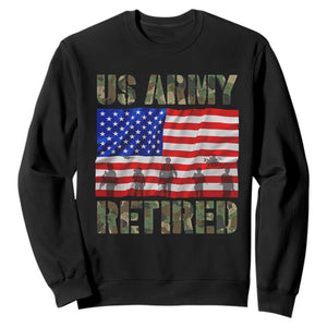 Retired Veteran Sweatshirt American Flag US Army Patriotic USA Pride TS12 Black Print Your Wear
