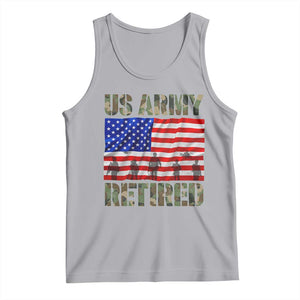 Retired Veteran Tank Top American Flag US Army Patriotic USA Pride TS12 Athletic Heather Print Your Wear
