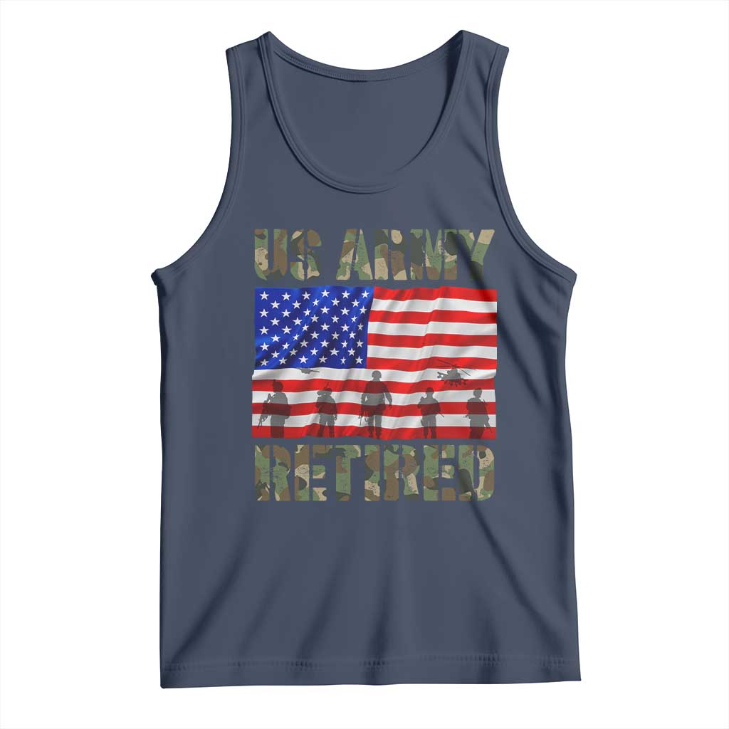 Retired Veteran Tank Top American Flag US Army Patriotic USA Pride TS12 Navy Print Your Wear