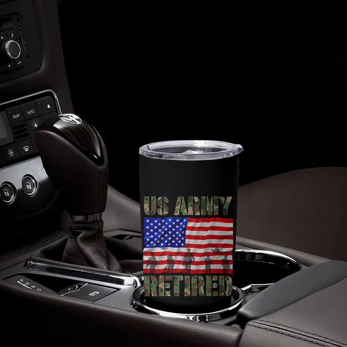 Retired Veteran Tumbler Cup American Flag US Army Patriotic USA Pride TS12 Print Your Wear