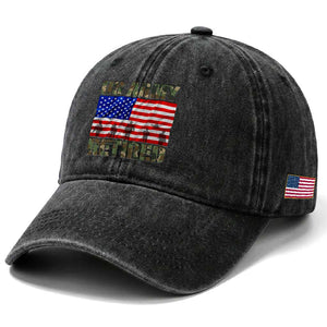 Retired Veteran Washed Cotton Baseball Cap American Flag US Army Patriotic USA Pride TS12 Print Your Wear