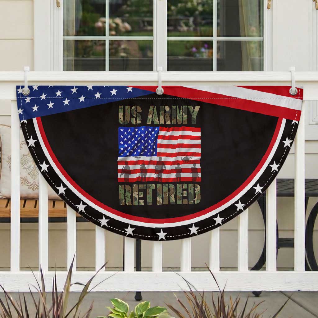 Retired Veteran Patriotic Fan Flag American Flag US Army USA Pride