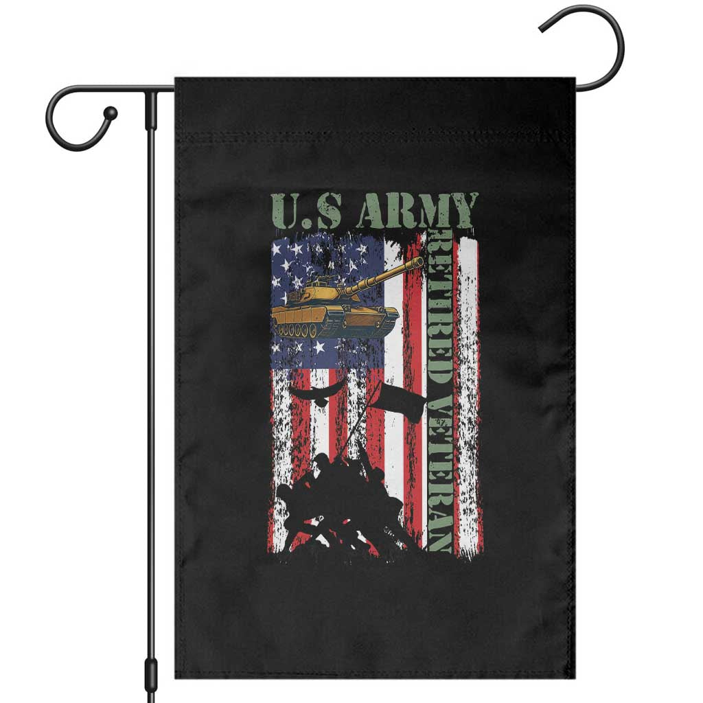 Retired Army Garden Flag American Flag US Patriotic USA Pride TS12 Black Print Your Wear