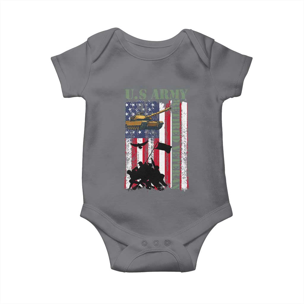 Retired Army Baby Onesie American Flag US Patriotic USA Pride TS12 Charcoal Print Your Wear