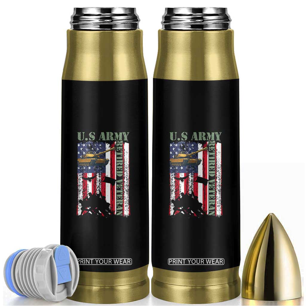 Retired Army Bullet Tumbler American Flag US Patriotic USA Pride TS12 Black Print Your Wear