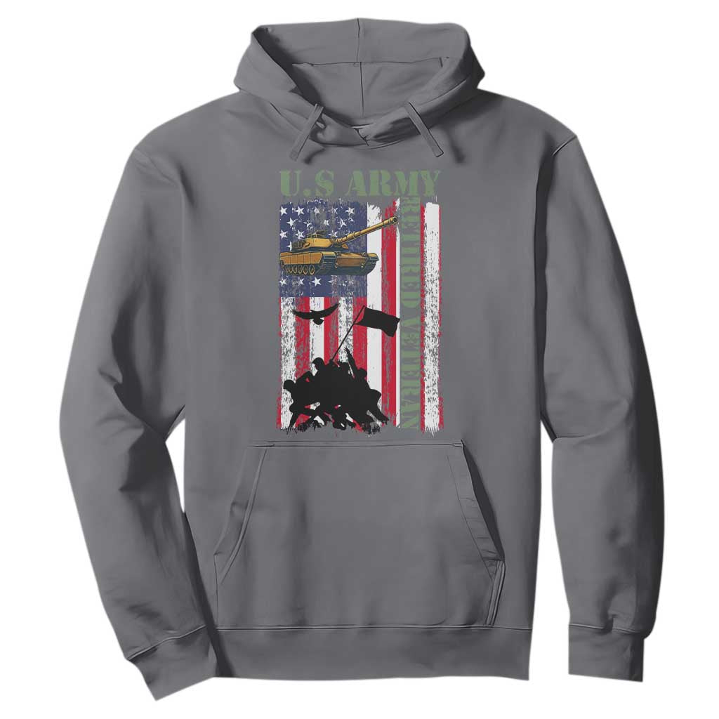 Retired Army Hoodie American Flag US Patriotic USA Pride TS12 Charcoal Print Your Wear
