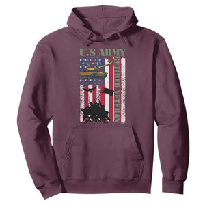 Retired Army Hoodie American Flag US Patriotic USA Pride TS12 Maroon Print Your Wear