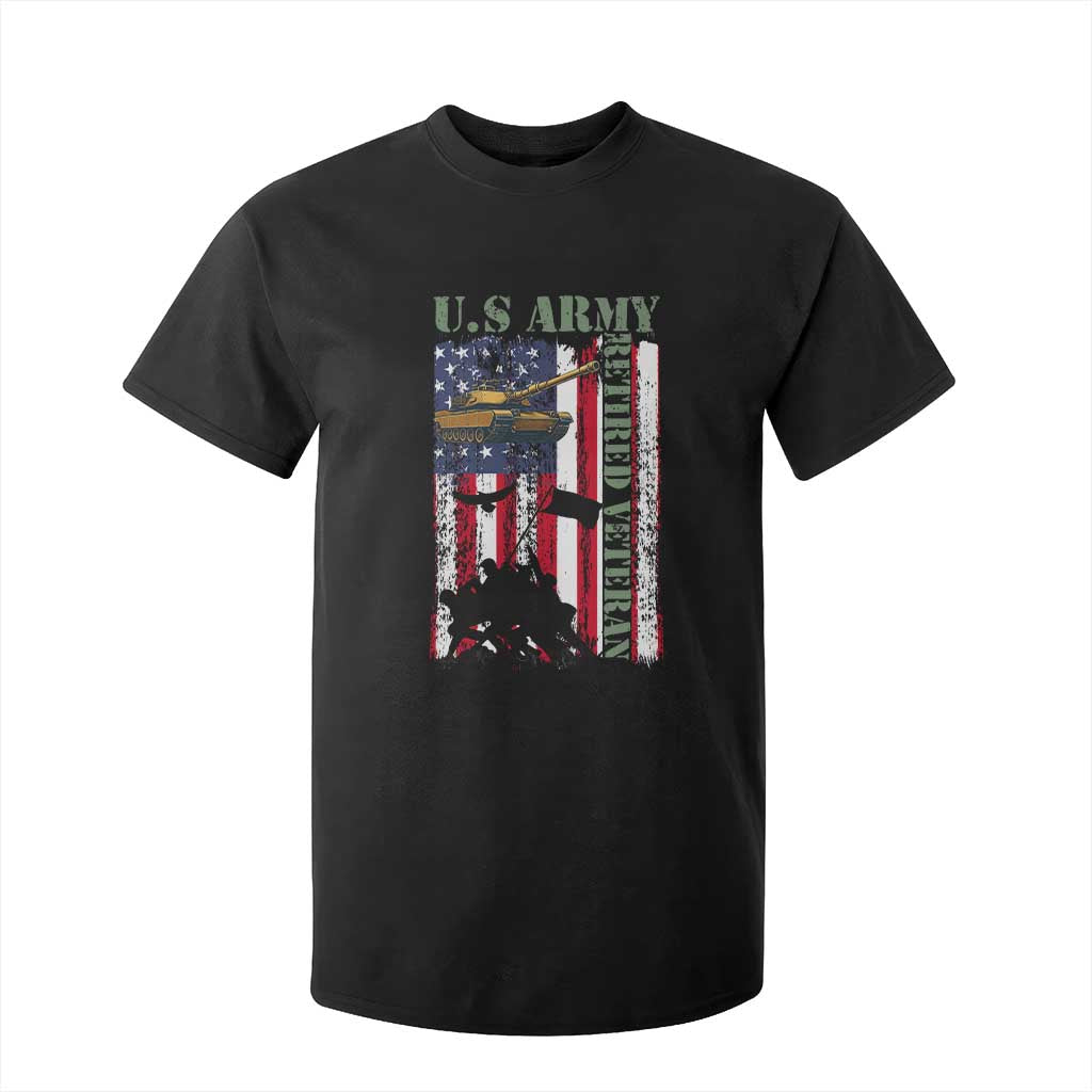 Retired Army T Shirt For Kid American Flag US Patriotic USA Pride TS12 Black Print Your Wear